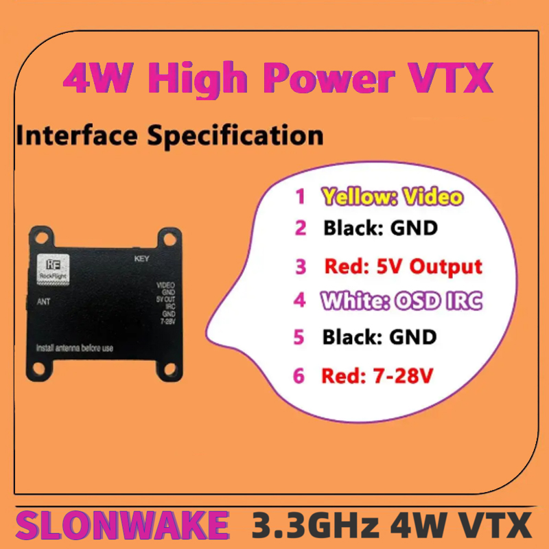 SLONWAKE FPV 3.3G 16CH 4000mW  - Drone Antenna avis et prix