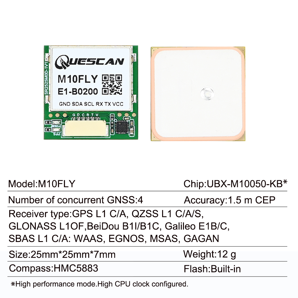 Quescan 25mm*25mm M10FLY 10Hz  - Drone Compass avis et prix