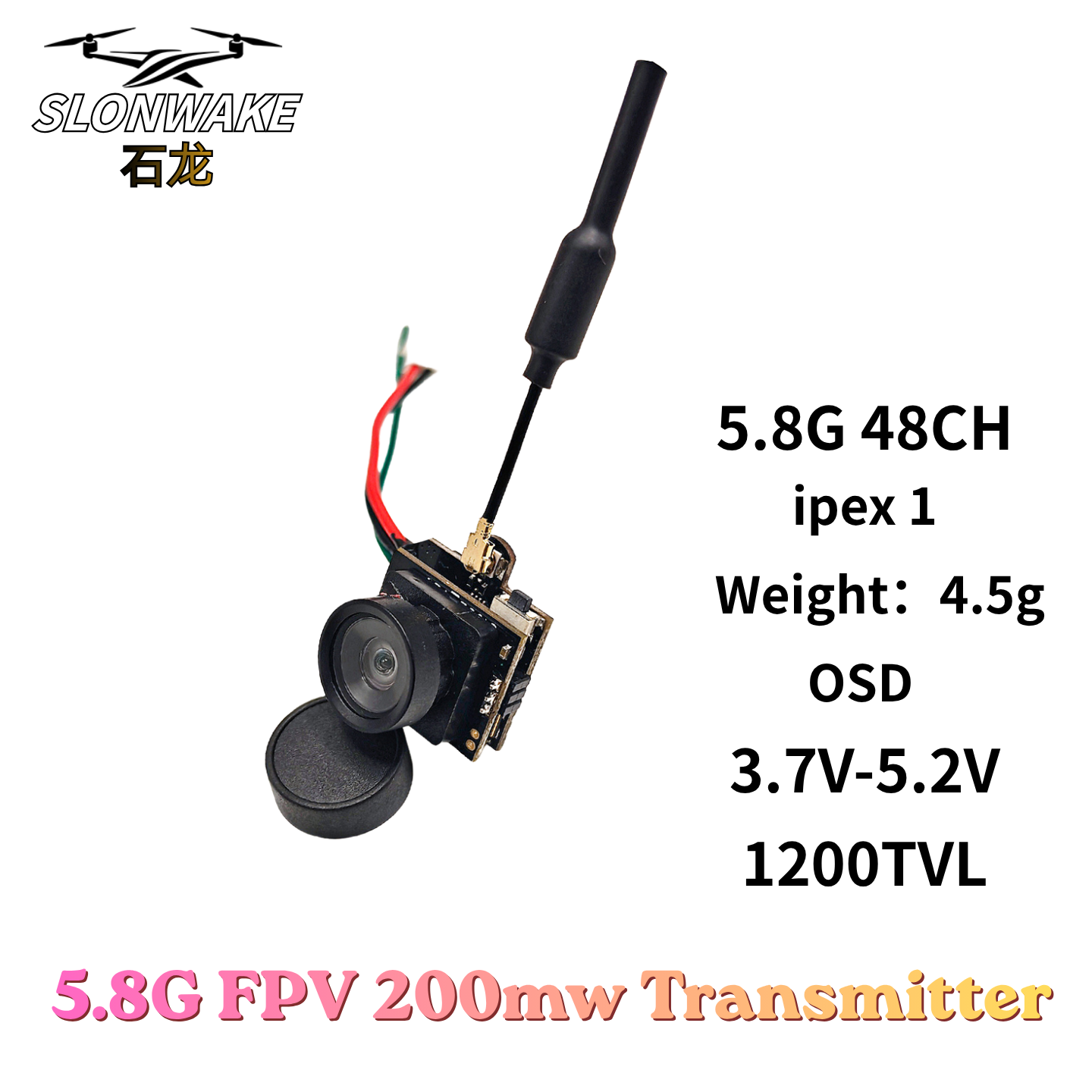 Slonwake 5.8G 48CH 200mW FPV D - Drone Frame avis et prix