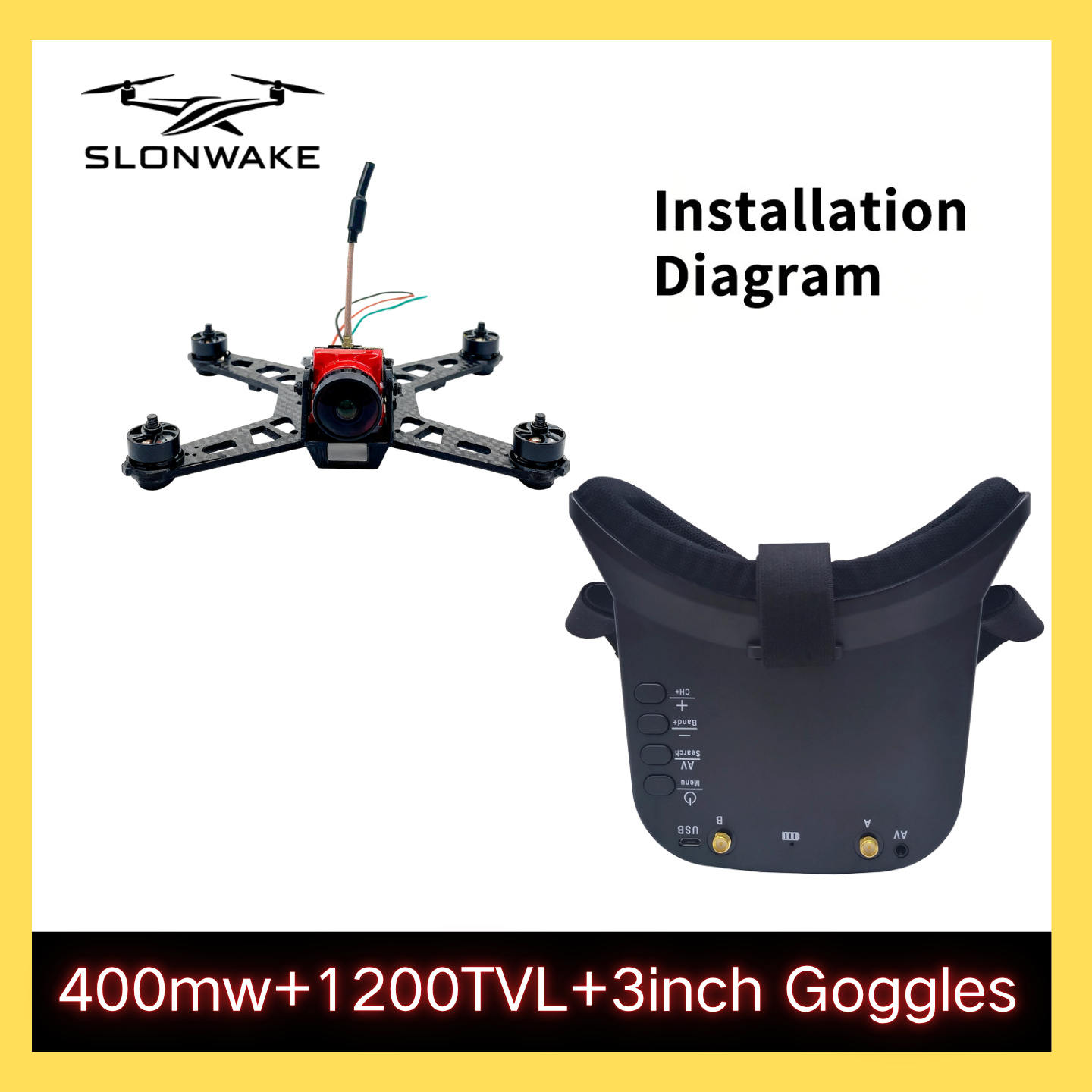 SLONWAKE 5.8G 48CH FPV 400mw V - Drone Frame avis et prix