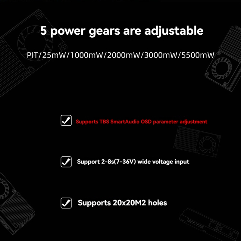 5.8G 5.5W VTX 64CH High Power  - Drone Transmitter avis et prix